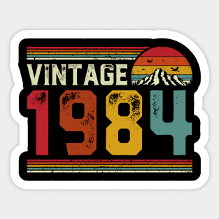 Vintage 1984 Birthday Gift Retro Style Sticker